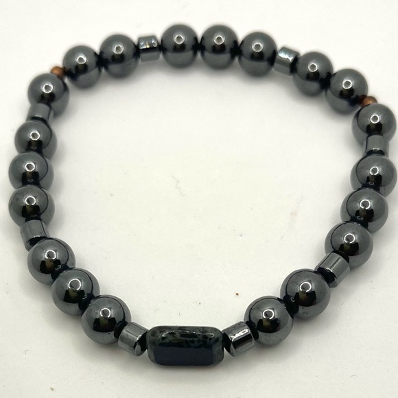 Natural Hematite beads Bracelet. - Picture 4 of 4